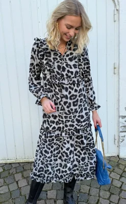 Sale Kjole - Elina - Grey Leopard Kjoler