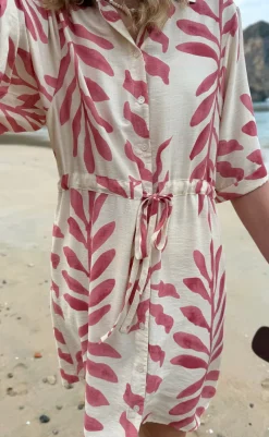 Sale Kjole - Liana - Rosy Leaf Kjoler|Striktrøjer & Sweat