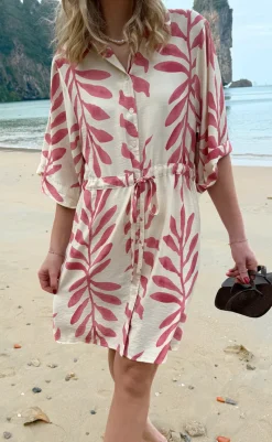 Sale Kjole - Liana - Rosy Leaf Kjoler|Striktrøjer & Sweat