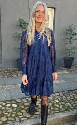 Discount Kjole - Dalia - Navy Blue Kjoler
