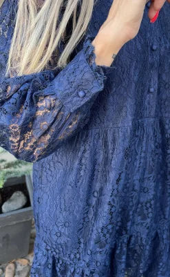 Discount Kjole - Dalia - Navy Blue Kjoler