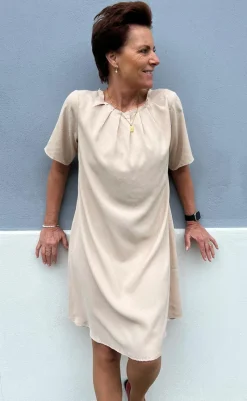 Kjole - Vicky Rhinestone - Beige Kjoler