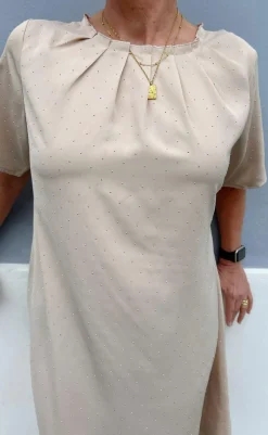 Kjole - Vicky Rhinestone - Beige Kjoler