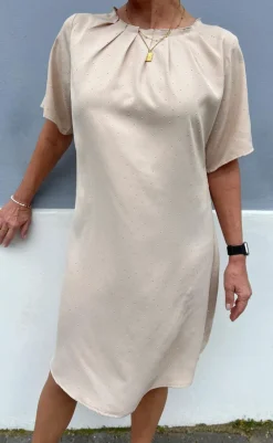 Kjole - Vicky Rhinestone - Beige Kjoler