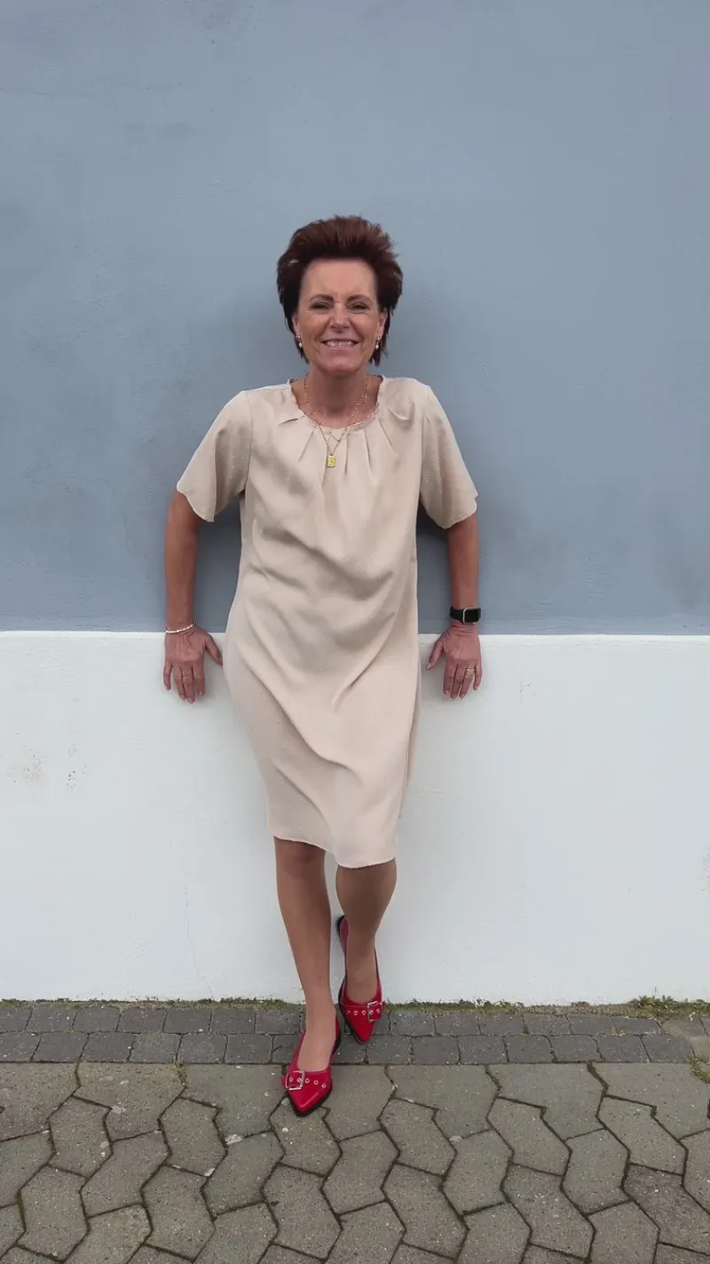 Kjole - Vicky Rhinestone - Beige Kjoler