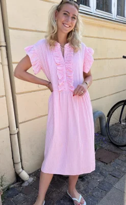 Sale Kjole - Amelia - Pink Striped Kjoler