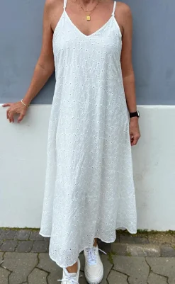 Kjole - Klara - White Broderi Anglaise Kjoler