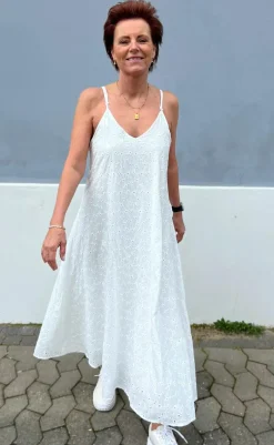 Kjole - Klara - White Broderi Anglaise Kjoler