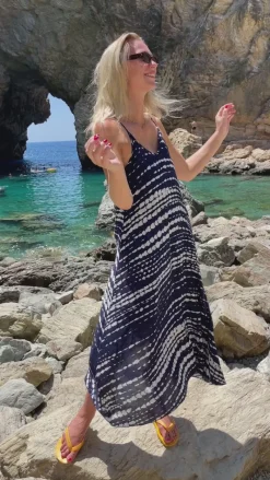 Hot Kjole - Klara - Navy Tie Dye Kjoler