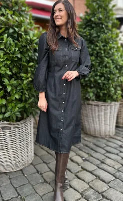 Hot Kjole - Detia - Black Denim Kjoler