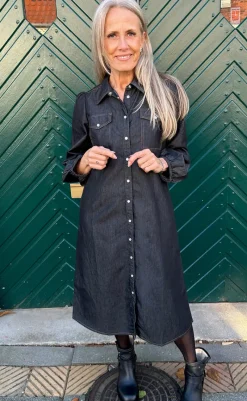 Hot Kjole - Detia - Black Denim Kjoler
