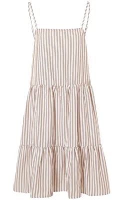 Hot Kjole - Sisi - Brown White Stripe Kjoler