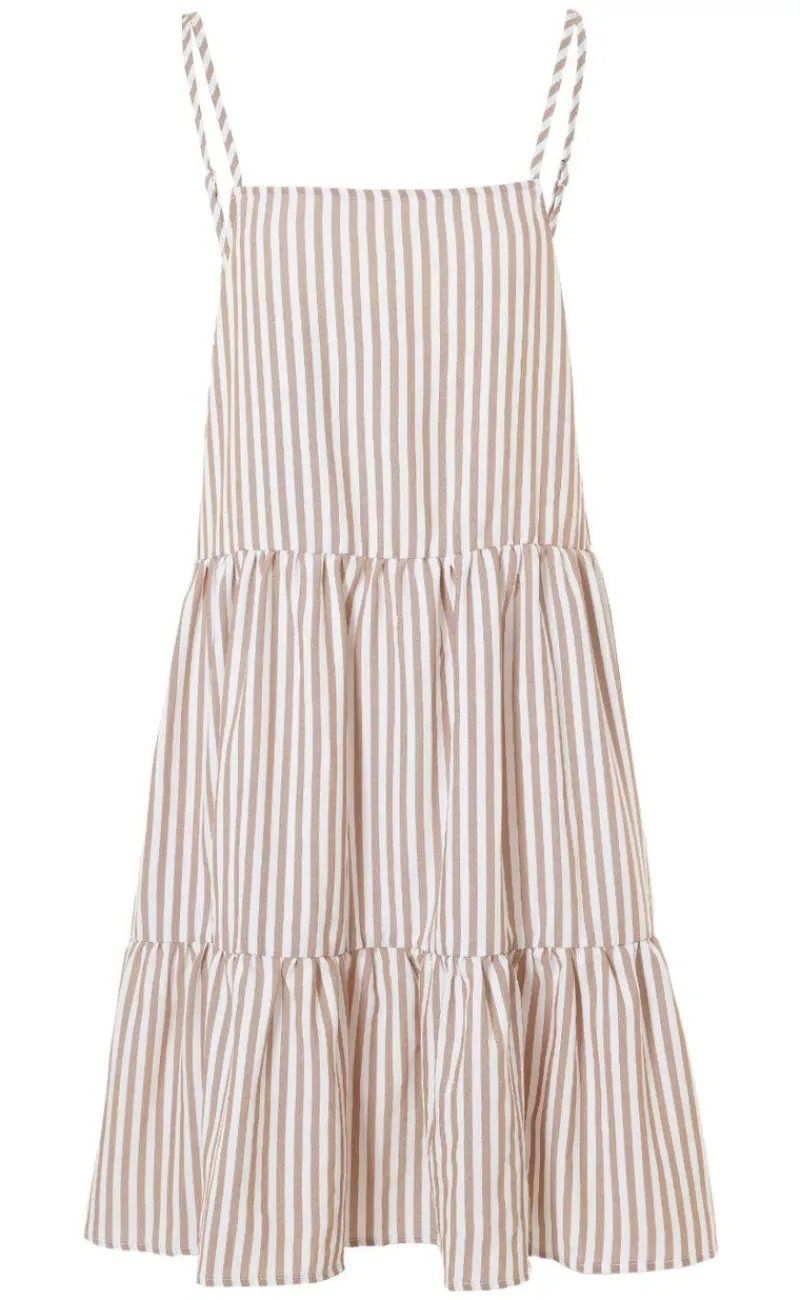 Hot Kjole - Sisi - Brown White Stripe Kjoler