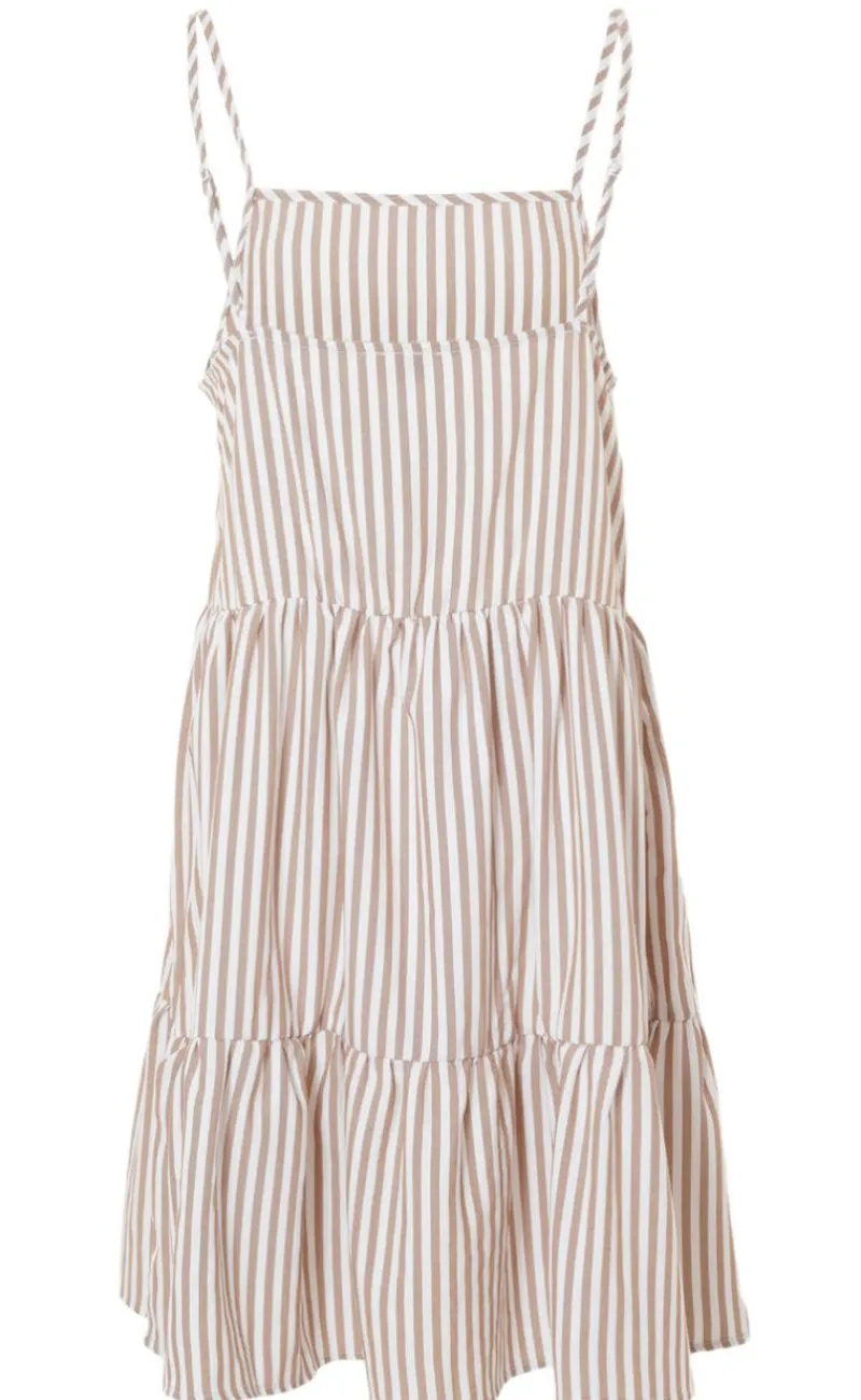 Hot Kjole - Sisi - Brown White Stripe Kjoler