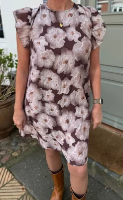 New Kjole - Kati Bow - Brown Flower Kjoler