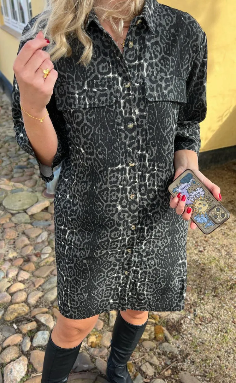 Best Kjole - Calla - Grey Leopard Kjoler