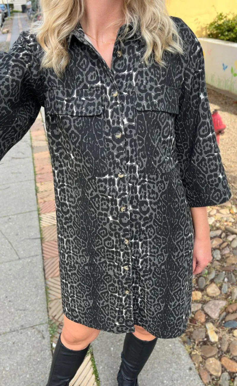 Best Kjole - Calla - Grey Leopard Kjoler