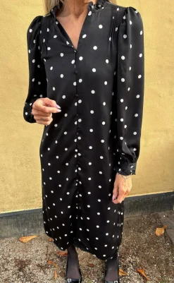 Clearance Kjole - Tiki - Black W. White Dots Kjoler