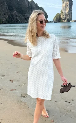 Discount Kjole - Diana - White Zig Zag Kjoler