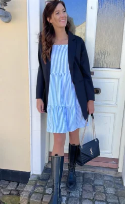 Kjole - Sisi - Blue White Stripe Kjoler