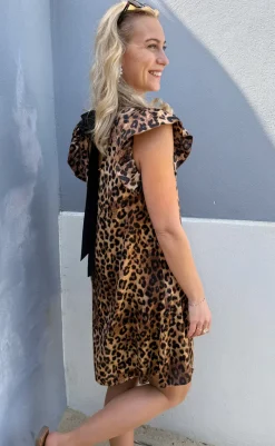 Sale Kjole - Kati Bow - Leopard W. Black Bow Kjoler