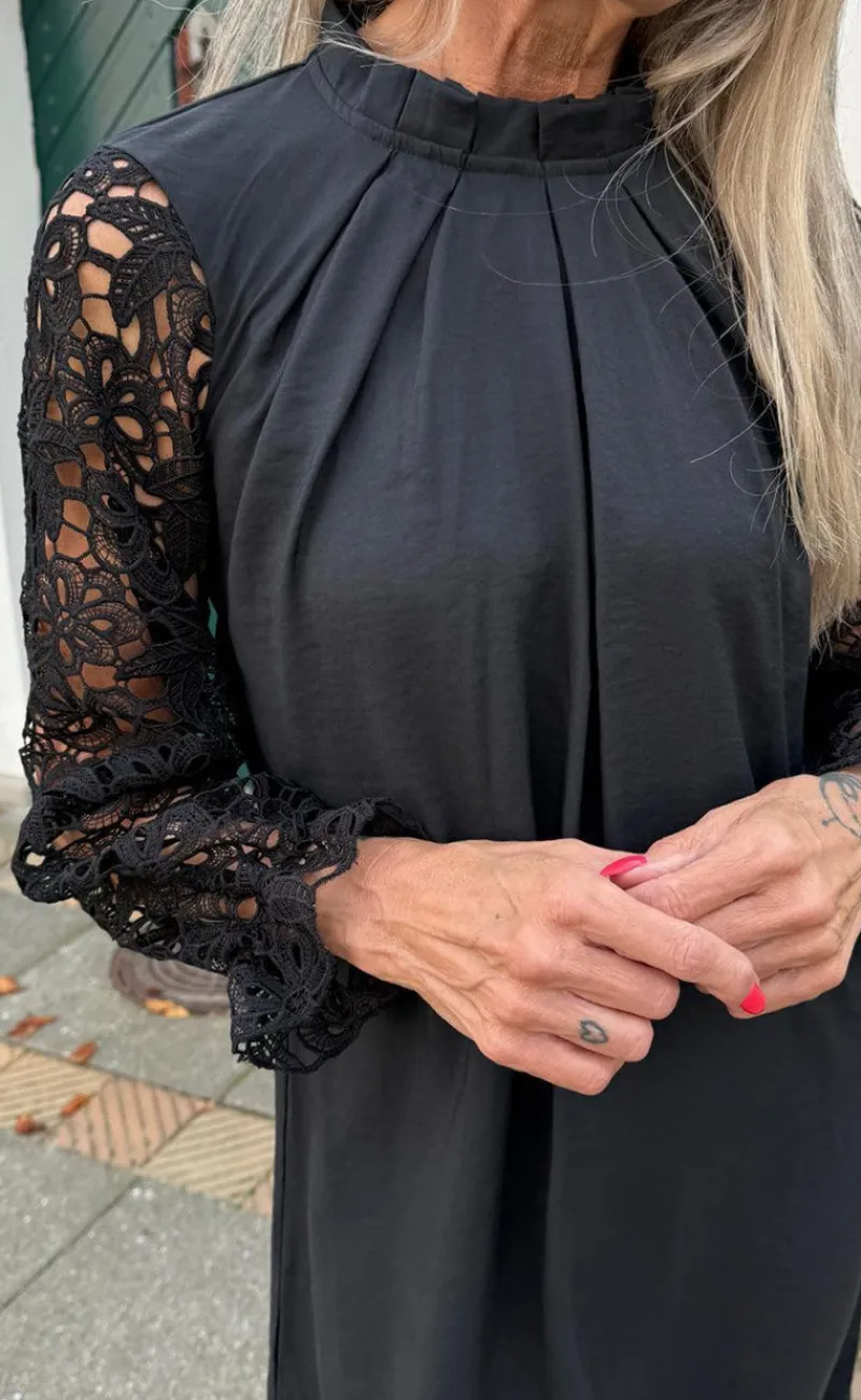 Discount Kjole - Hazel Lace - Black Kjoler
