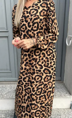 Outlet Kjole - Lia Poplin - Leopard Kjoler