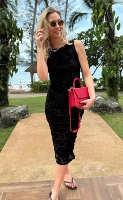 Discount Kjole - Sophia Mesh - Black Flower Kjoler