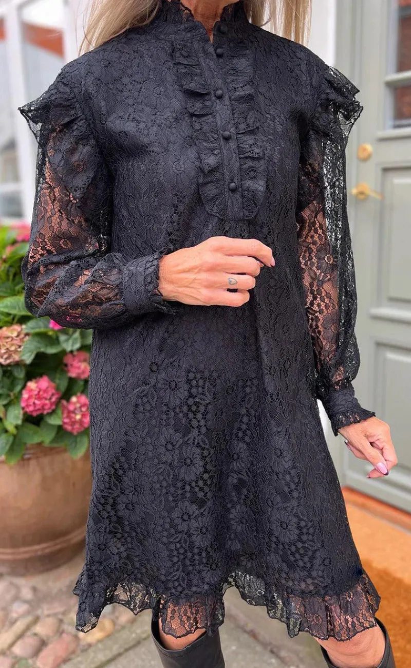Outlet Kjole - Pia Lace - Black Kjoler