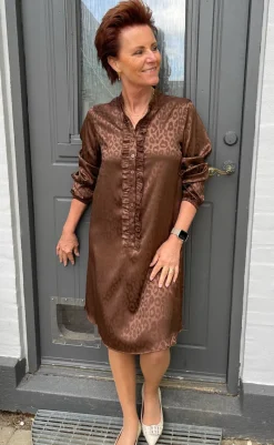 Online Kjole - Florina - Chocolate Leopard Kjoler