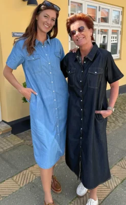 Online Kjole - Detia Summer - Light Blue Denim Kjoler