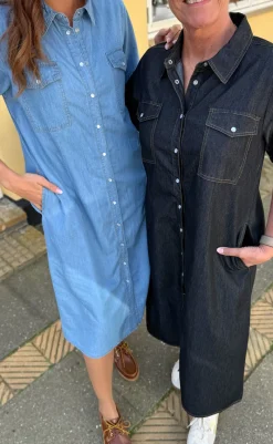 Online Kjole - Detia Summer - Light Blue Denim Kjoler