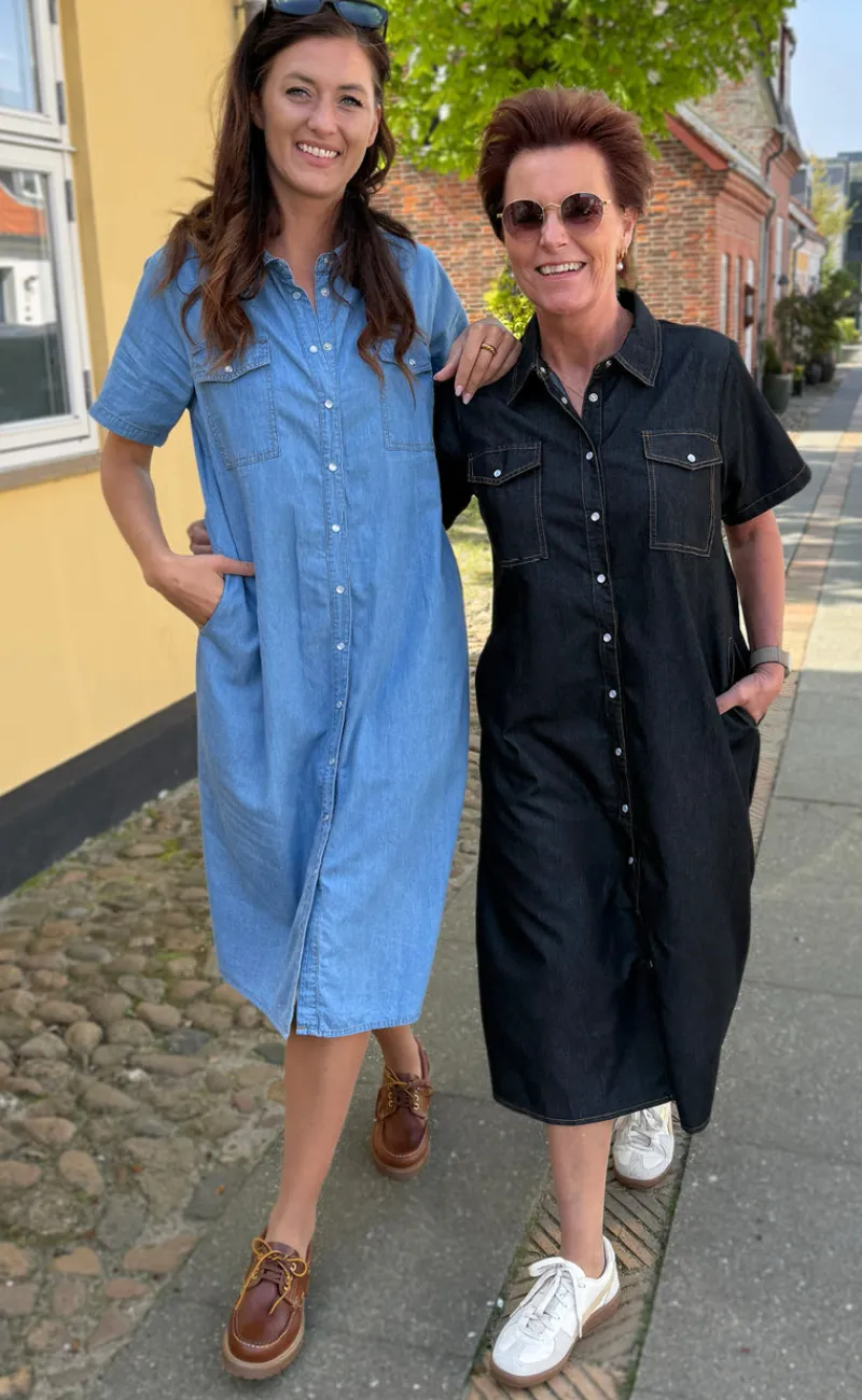 Online Kjole - Detia Summer - Light Blue Denim Kjoler