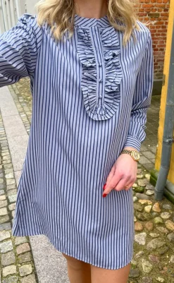Hot Kjole - Frederikke - Dark Blue Striped Kjoler