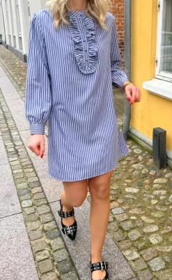 Hot Kjole - Frederikke - Dark Blue Striped Kjoler