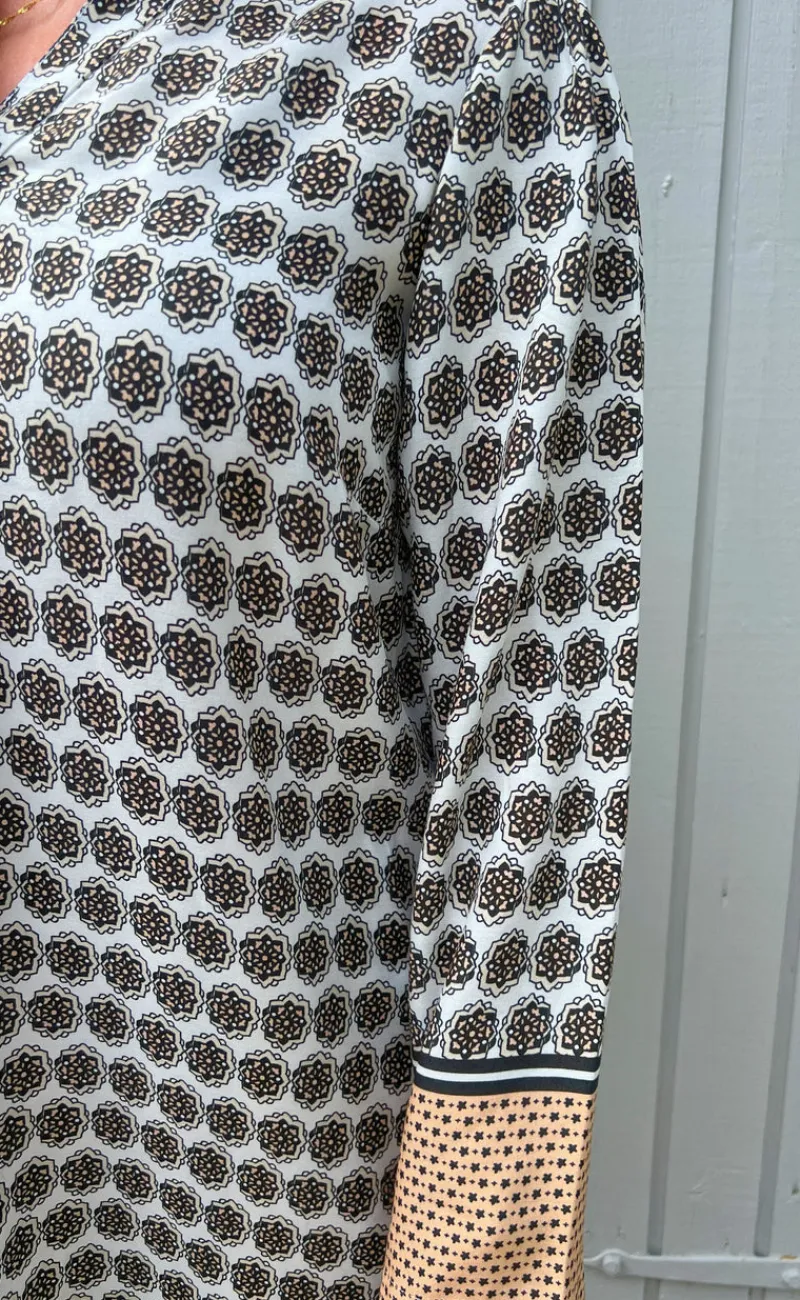 Online Kjole - Katia - Beige Print Kjoler