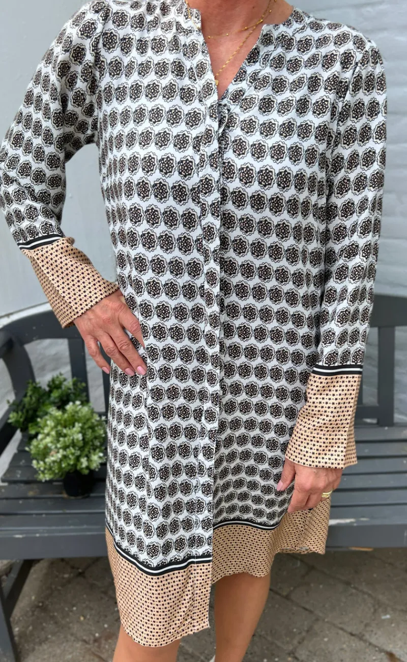 Online Kjole - Katia - Beige Print Kjoler