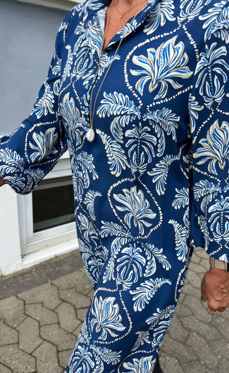 Online Kjole - Augusta - Navy Blue Paisley Kjoler