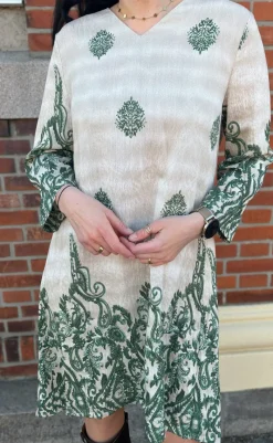 Outlet Kjole - Arianna - Green Paisley Kjoler