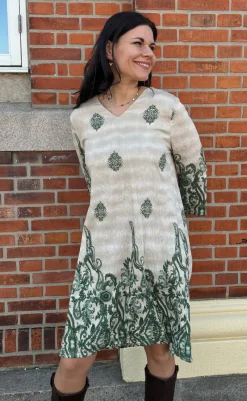 Outlet Kjole - Arianna - Green Paisley Kjoler