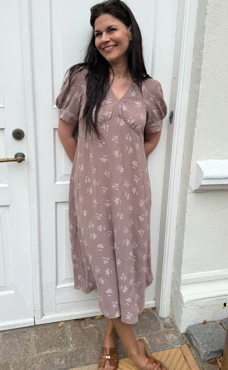 Outlet Kjole - Mirabelle - Camel W. White Flowers Kjoler