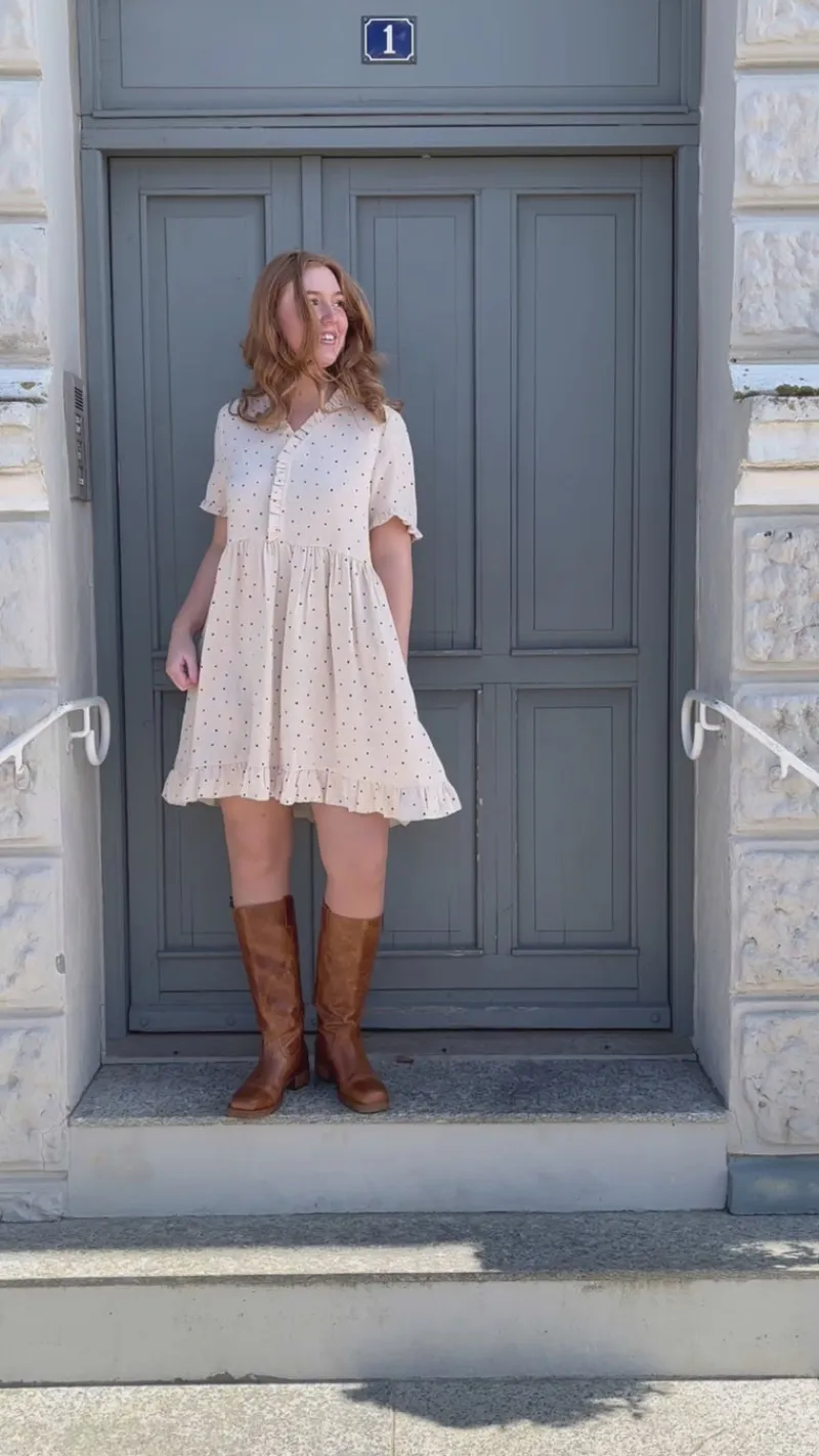 Discount Kjole - Catja Summer - Black Dots Kjoler