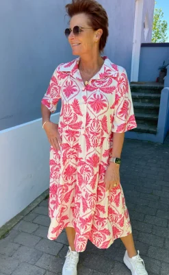 Best Kjole - Karla - White / Pink Paisley Kjoler