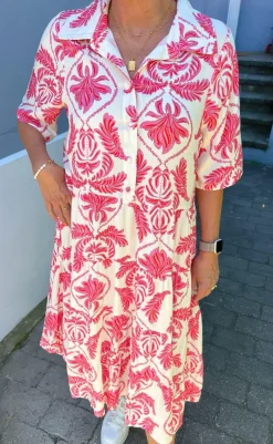 Best Kjole - Karla - White / Pink Paisley Kjoler