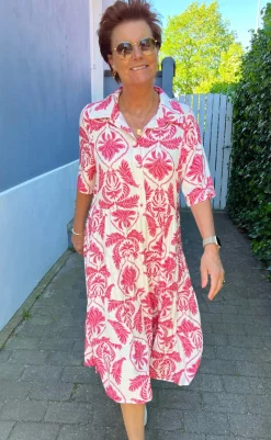 Best Kjole - Karla - White / Pink Paisley Kjoler