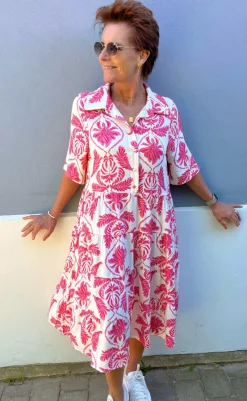 Best Kjole - Karla - White / Pink Paisley Kjoler