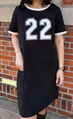 Clearance Kjole - Alva Football - Black W. Off White Kjoler