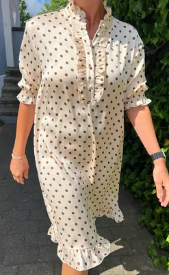 Outlet Kjole - Philine - Beige Dots Kjoler