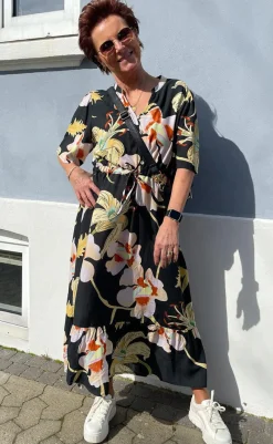 Online Kjole - Sally - Big Flowers Kjoler