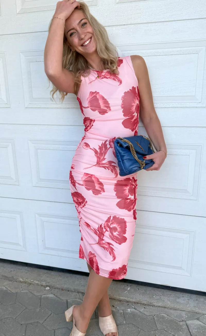 Hot Kjole - Sophia Mesh - Rosy Flower Kjoler